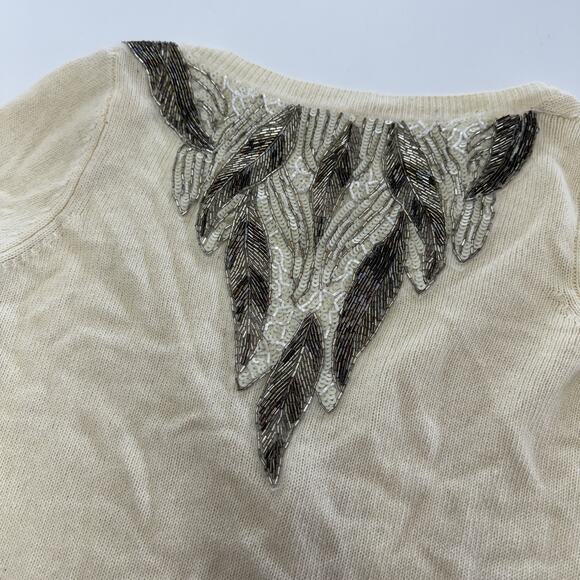 Coincidence & Chance Sweater Womens Medium Beaded Embellished Angora Wool Blend - Picture 8 of 8